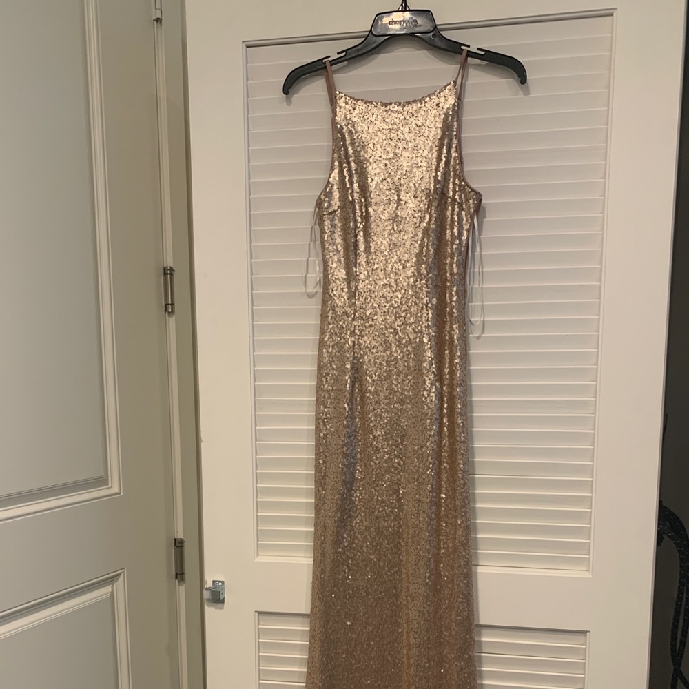 Lulus celebration champagne sequin dress